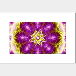 Lighted Flower mandala Posters and Art